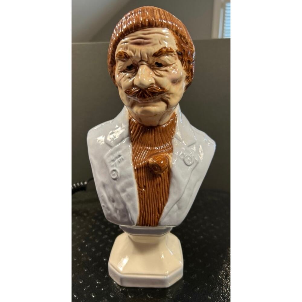 Vintage old Swiss man bust sculpture